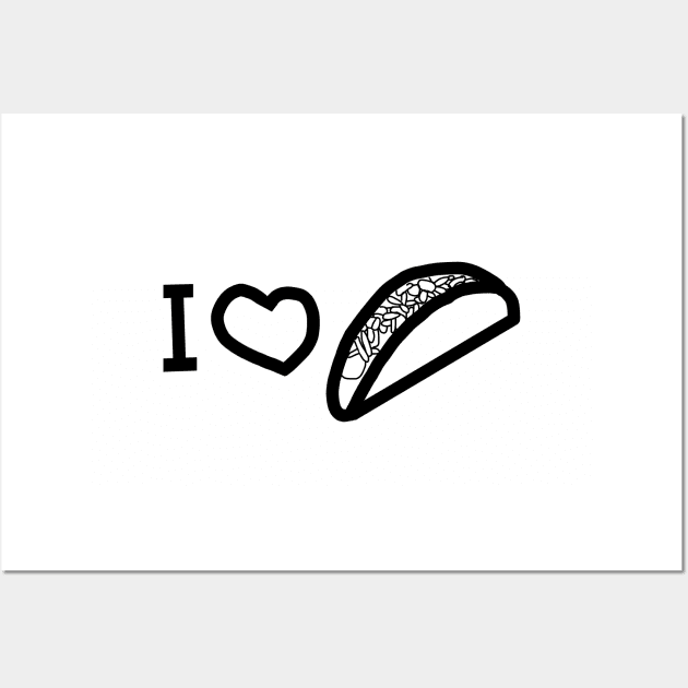 I Love a Taco Outline Graphic Wall Art by ellenhenryart